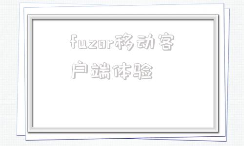 fuzor移动客户端体验artofzoom1080p